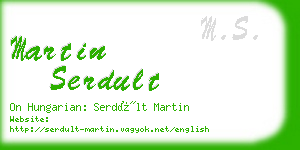 martin serdult business card